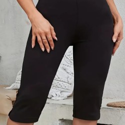 Kadın Yüksek Bel Yanlardan Düğmeli Kısa Ithal Krep Pantolon , 24409 Kadın Yüksek Bel Yanlardan Düğmeli Kısa Ithal Krep Pantolon , 24409