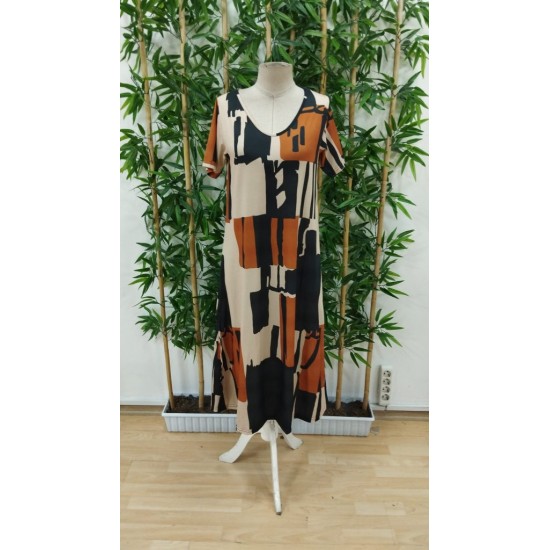 Kadın Kısa Kollu Bisiklet Yaka Süprem Elbise, 24419