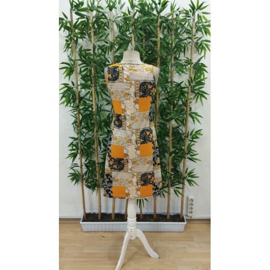 Kadın Sıfır Kol Yuvarlak Yaka çiçek Desenli Süprem Elbise, 24440