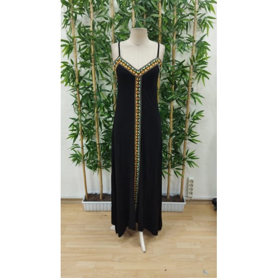 Kadın Askılı V Yakalı Etnik şerit Detaylı Uzun Viskon Elbise , 24438 Kadın Askılı V Yakalı Etnik şerit Detaylı Uzun Viskon Elbise , 24438