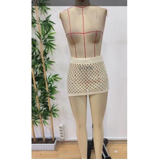 Kadın Delikli Triko Mini Etek, 24508 Kadın Delikli Triko Mini Etek, 24508