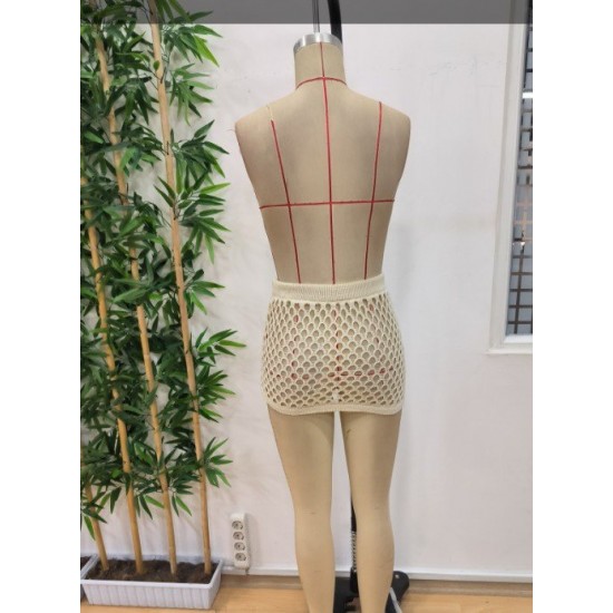 Kadın Delikli Triko Mini Etek, 24508 Kadın Delikli Triko Mini Etek, 24508