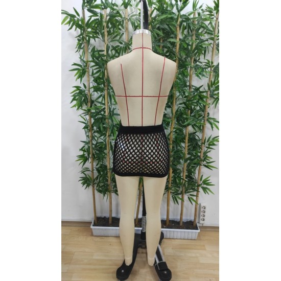 Kadın Delikli Triko Mini Etek, 24506 Kadın Delikli Triko Mini Etek, 24506