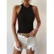 Kadın Kolsuz Halter Yaka Mini Baklava Desenli Triko Bluz, 24554 Kadın Kolsuz Halter Yaka Mini Baklava Desenli Triko Bluz, 24554