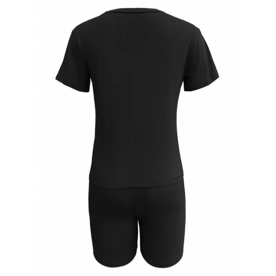 Kadın Kısa Kollu çapa Baskılı Viskon Ikili Takım, 24562