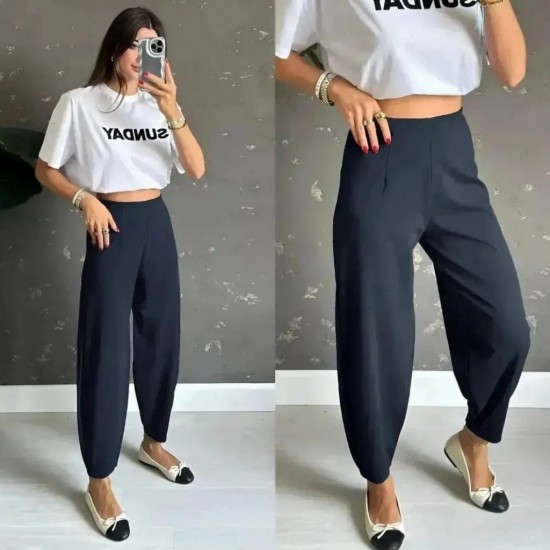 Kadın Yüksek Bel Krep Pantolon , 24612 Kadın Yüksek Bel Krep Pantolon , 24612