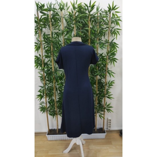 Kadın Kısa Kollu Yakadan Ve Etekten Fermuarlı Midi Viskon Iki Iplik Elbise , 24632