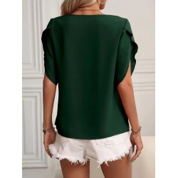 Kadın Kısa Kollu Yaka Ve Kol Detay Jesica Bluz, 24643 Kadın Kısa Kollu Yaka Ve Kol Detay Jesica Bluz, 24643