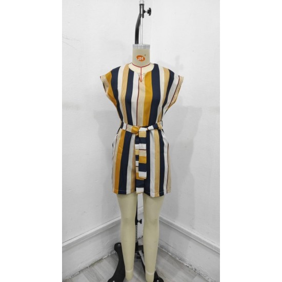 Kadın Kısa Kollu V Yakalı Beli Kuşaklı Keten Tulum, 24657 Kadın Kısa Kollu V Yakalı Beli Kuşaklı Keten Tulum, 24657