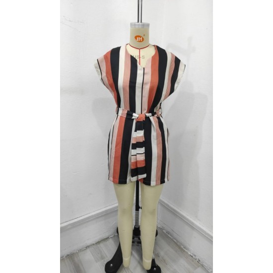 Kadın Kısa Kollu V Yakalı Beli Kuşaklı Keten Tulum, 24656 Kadın Kısa Kollu V Yakalı Beli Kuşaklı Keten Tulum, 24656