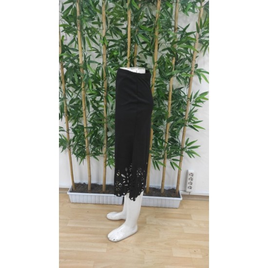 Kadın Yüksek Bel Lazer Kesim Detaylı Midi Ithal Krep Etek, 24707