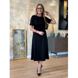 Women' S Short-sleeved Crew Neck Midi Viscose Two-thread Dress , 24704 Women' S Short-sleeved Crew Neck Midi Viscose Two-thread Dress , 24704