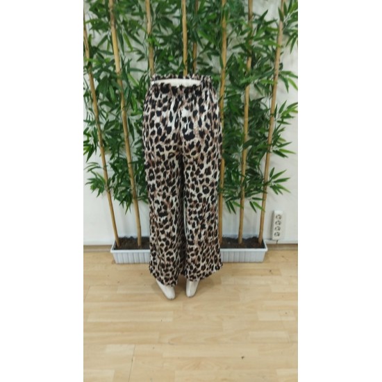 Kadın Yüksek Bel Beli Lastikli Bağcıklı Leopar Desenli Süprem Pantolon , 24893 Kadın Yüksek Bel Beli Lastikli Bağcıklı Leopar Desenli Süprem Pantolon , 24893