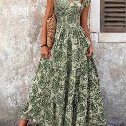 Kadın Kısa Kollu Kruvaze Yaka Beli Lastikli Süprem Maksi Boy Elbise, 24897 Kadın Kısa Kollu Kruvaze Yaka Beli Lastikli Süprem Maksi Boy Elbise, 24897