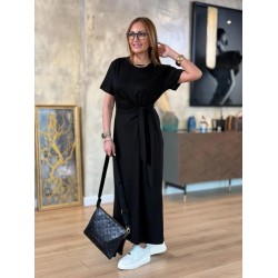 Kadın Kısa Kollu Bisiklet Yaka Yandan Bağlamalı Viskon Iki Iplik Elbise, 24937