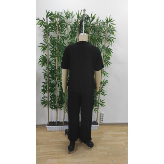 Kadın Kısa Kollu Bisiklet Yaka Omuzdan Düğmeli Viskon Iki Iplik Kısa Bluz Ve Pantolon Ikili Takım , 24964