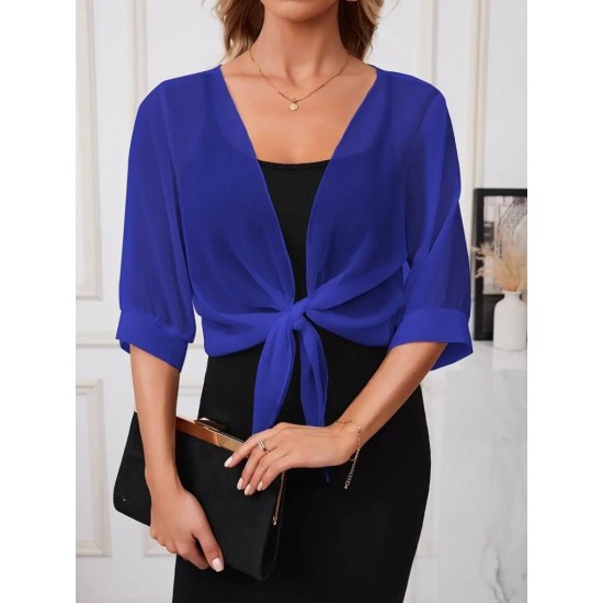 Kadın Truvakar Kol önden Bağlamalı Kısa şifon Bolero Ceket, 24963 Kadın Truvakar Kol önden Bağlamalı Kısa şifon Bolero Ceket, 24963
