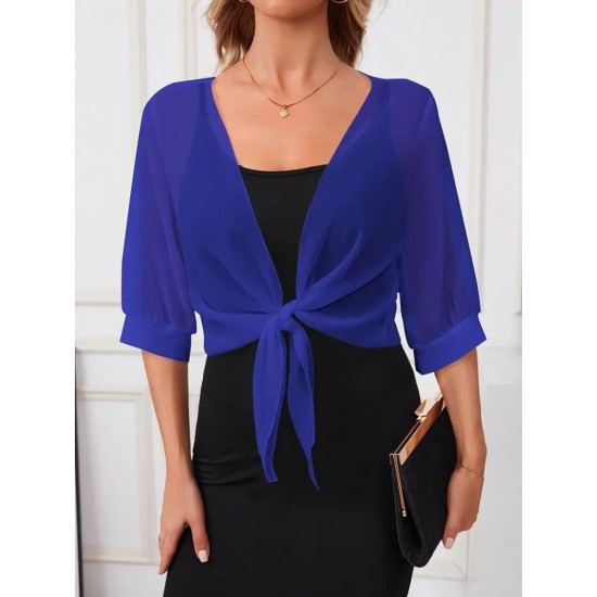 Kadın Truvakar Kol önden Bağlamalı Kısa şifon Bolero Ceket, 24963 Kadın Truvakar Kol önden Bağlamalı Kısa şifon Bolero Ceket, 24963