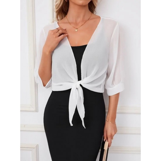 Kadın Truvakar Kol önden Bağlamalı Kısa şifon Bolero Ceket, 24962 Kadın Truvakar Kol önden Bağlamalı Kısa şifon Bolero Ceket, 24962