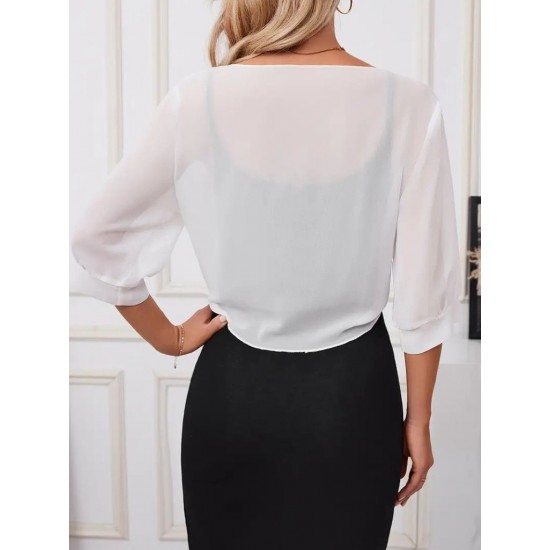 Kadın Truvakar Kol önden Bağlamalı Kısa şifon Bolero Ceket, 24962 Kadın Truvakar Kol önden Bağlamalı Kısa şifon Bolero Ceket, 24962