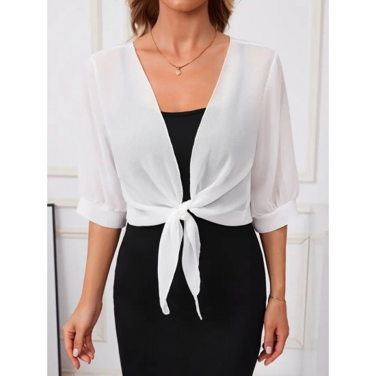 Kadın Truvakar Kol önden Bağlamalı Kısa şifon Bolero Ceket, 24962 Kadın Truvakar Kol önden Bağlamalı Kısa şifon Bolero Ceket, 24962