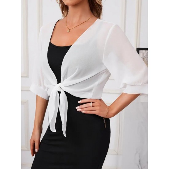 Kadın Truvakar Kol önden Bağlamalı Kısa şifon Bolero Ceket, 24962 Kadın Truvakar Kol önden Bağlamalı Kısa şifon Bolero Ceket, 24962
