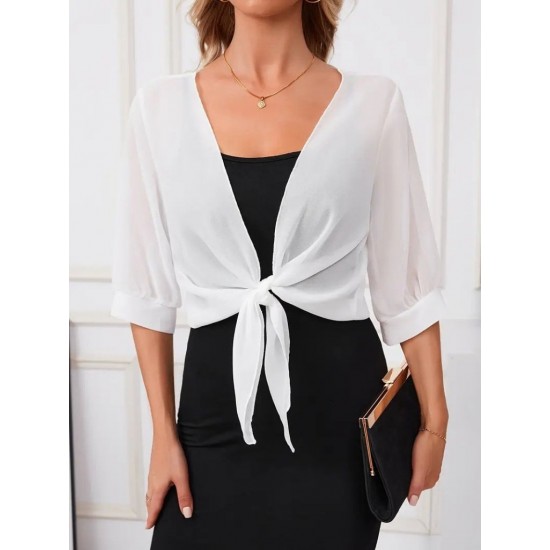 Kadın Truvakar Kol önden Bağlamalı Kısa şifon Bolero Ceket, 24962 Kadın Truvakar Kol önden Bağlamalı Kısa şifon Bolero Ceket, 24962
