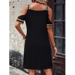 Women' S Sleeveless V-neck Off-the-shoulder Short Viscose Dress , 25010 Women' S Sleeveless V-neck Off-the-shoulder Short Viscose Dress , 25010