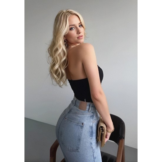 Kadın Asimetrik Büzgülü Straplez Sandy Bluz, 23593 Kadın Asimetrik Büzgülü Straplez Sandy Bluz, 23593