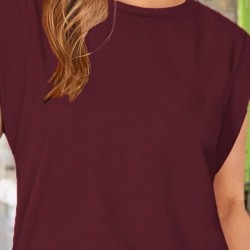 Kadın Kısa Kollu Bisiklet Yaka Viskon Bluz , 25175