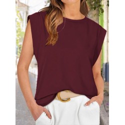 Kadın Kısa Kollu Bisiklet Yaka Viskon Bluz , 25175