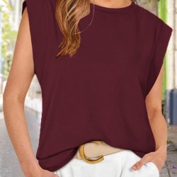 Kadın Kısa Kollu Bisiklet Yaka Viskon Bluz , 25175