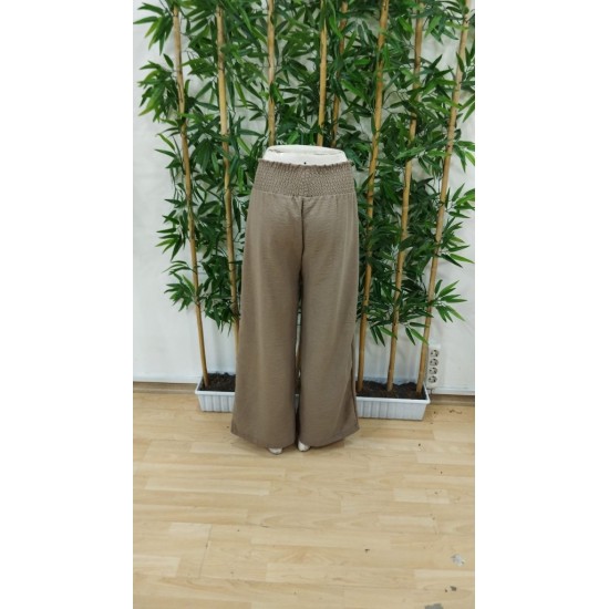 Kadın Yüksek Bel Lastikli Ithal Krep Pantolon, 25229