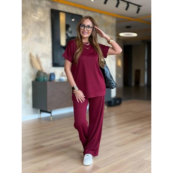 Kadın Kısa Kollu Bisiklet Yaka Viskon Iki Iplik Bluz Ve Pantolon Ikili Takım, 25233 Kadın Kısa Kollu Bisiklet Yaka Viskon Iki Iplik Bluz Ve Pantolon Ikili Takım, 25233