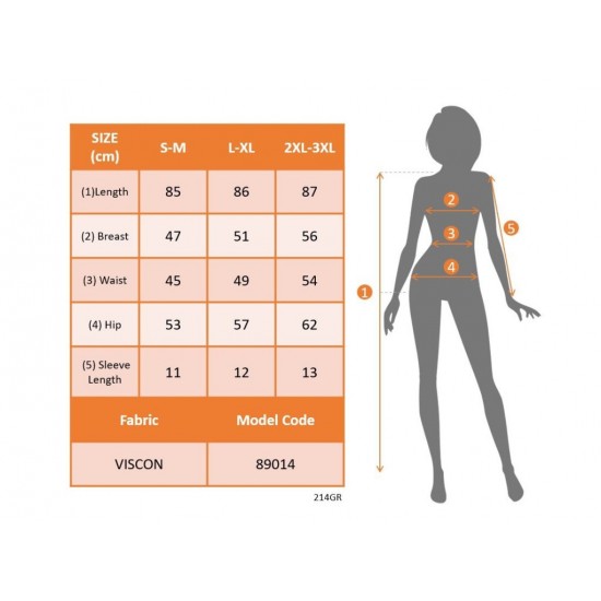 Kadın Kısa Kollu V Yakalı Viskon Elbise , 25296
