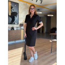 Kadın Kısa Kollu V Yakalı Viskon Iki Iplik Elbise , 25345