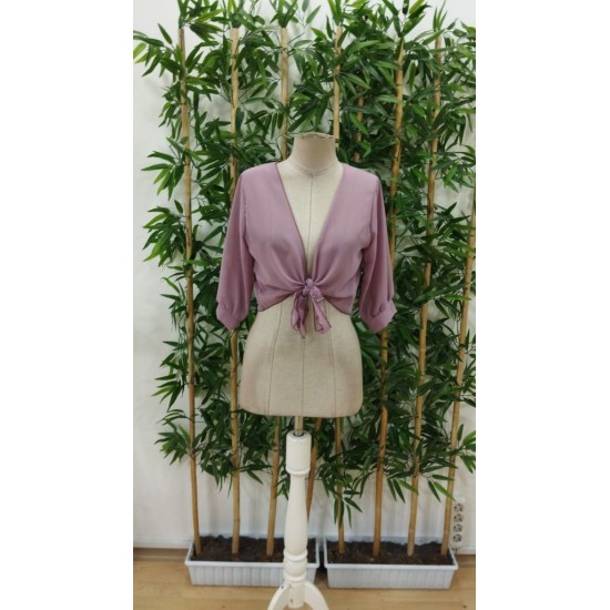 Kadın Fakir Kollu önden Bağlamalı Kısa şifon Bolero Ceket, 25359 Kadın Fakir Kollu önden Bağlamalı Kısa şifon Bolero Ceket, 25359