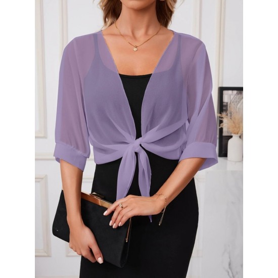 Kadın Fakir Kollu önden Bağlamalı Kısa şifon Bolero Ceket, 25359 Kadın Fakir Kollu önden Bağlamalı Kısa şifon Bolero Ceket, 25359
