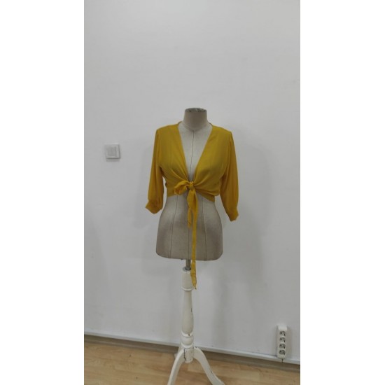 Kadın Fakir Kollu önden Bağlamalı Kısa şifon Bolero Ceket, 25358