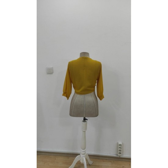 Kadın Fakir Kollu önden Bağlamalı Kısa şifon Bolero Ceket, 25358