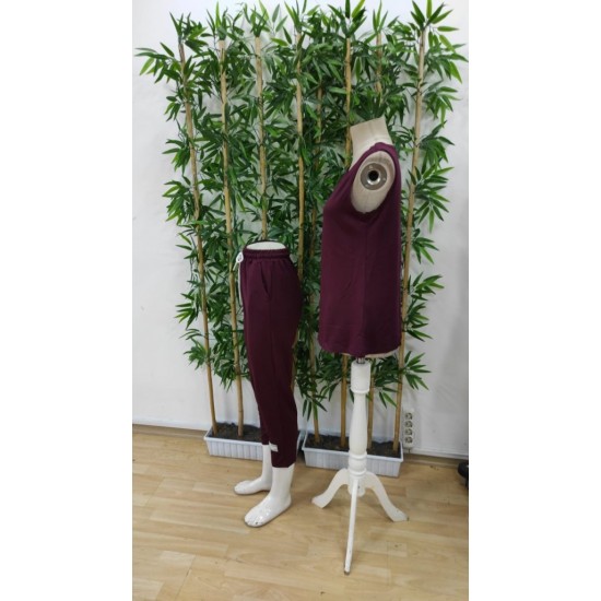 Kadın Askılı Yuvarlak Yaka Viskon Iki Iplik Bluz Ve Eşofman Altı Ikili Takım , 25375