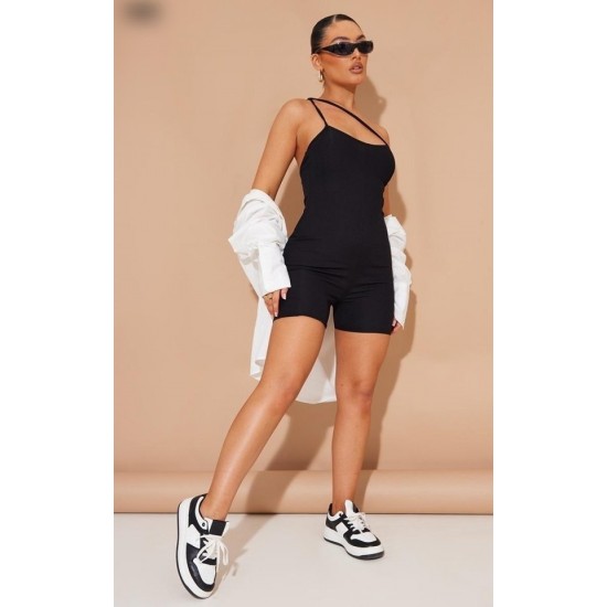Kadın Asimetrik Askılı Mini Kaşkorse Bodycon Tulum , 25424 Kadın Asimetrik Askılı Mini Kaşkorse Bodycon Tulum , 25424