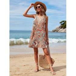 Kadın Kısa Kollu Dantel V Yakalı Desenli Süprem Elbise , 25438