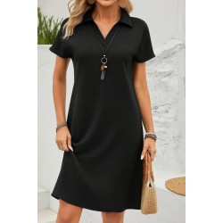 Kadın Kısa Kollu V Yakalı Bürümcük Elbise , 25452 Kadın Kısa Kollu V Yakalı Bürümcük Elbise , 25452