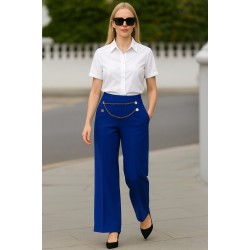 Kadın Beli Zincir Detay Ithal Krep Pantolon , 25477 Kadın Beli Zincir Detay Ithal Krep Pantolon , 25477