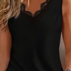 Kadın Askılı V Dantel Yakalı Viskon Bluz , 25701 Kadın Askılı V Dantel Yakalı Viskon Bluz , 25701