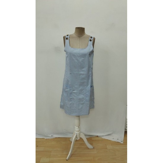 Kadın Askılı Düğme Detaylı Bisiklet Yaka Cep Detaylı çizgili Poplin Mini Elbise , 25718 Kadın Askılı Düğme Detaylı Bisiklet Yaka Cep Detaylı çizgili Poplin Mini Elbise , 25718
