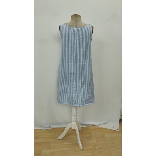 Kadın Askılı Düğme Detaylı Bisiklet Yaka Cep Detaylı çizgili Poplin Mini Elbise , 25718 Kadın Askılı Düğme Detaylı Bisiklet Yaka Cep Detaylı çizgili Poplin Mini Elbise , 25718
