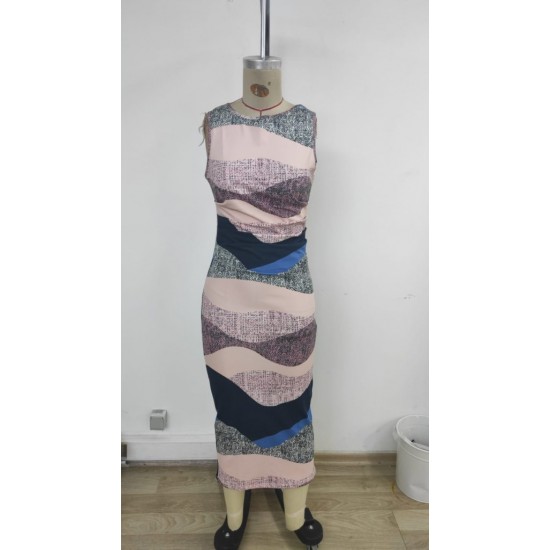 Kadın Sıfır Kol Sıfır Yaka Drape Detaylı Midi Janjan Dalgıç Elbise , 25752