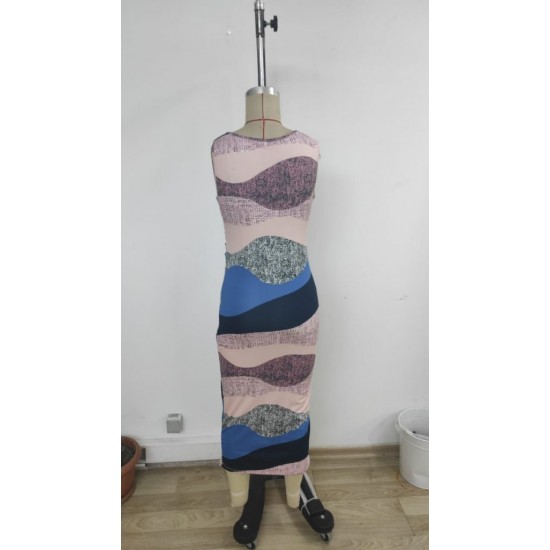 Kadın Sıfır Kol Sıfır Yaka Drape Detaylı Midi Janjan Dalgıç Elbise , 25752